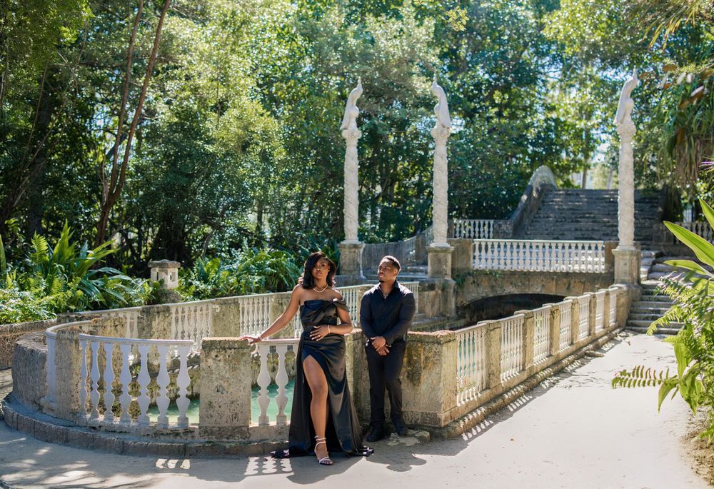 Engaged couple during a South Florida engagement session