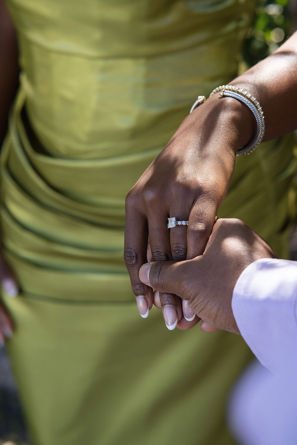 Palm Beach engagement session — couple in olive at golden hour